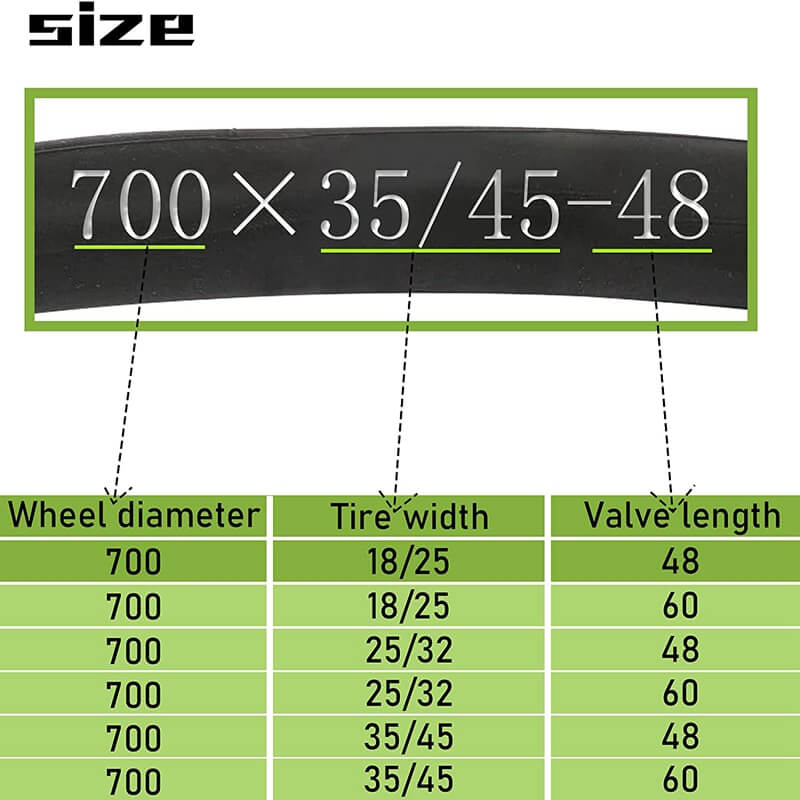 BWSHLF Road Bike Inner Tube with 35-45 60mm Presta Valve 2pack