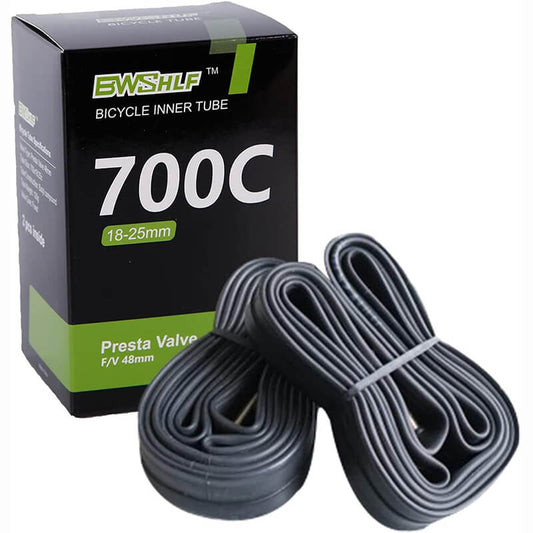 BWSHLF Road Bike Inner Tube with 18-25 48mm Presta Valve 2pack