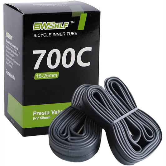 BWSHLF Road Bike Inner Tube with 18-25 60mm Presta Valve 2pack