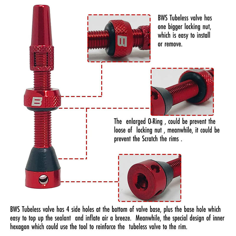 BWSHLF Tubeless Presta Valve Stem