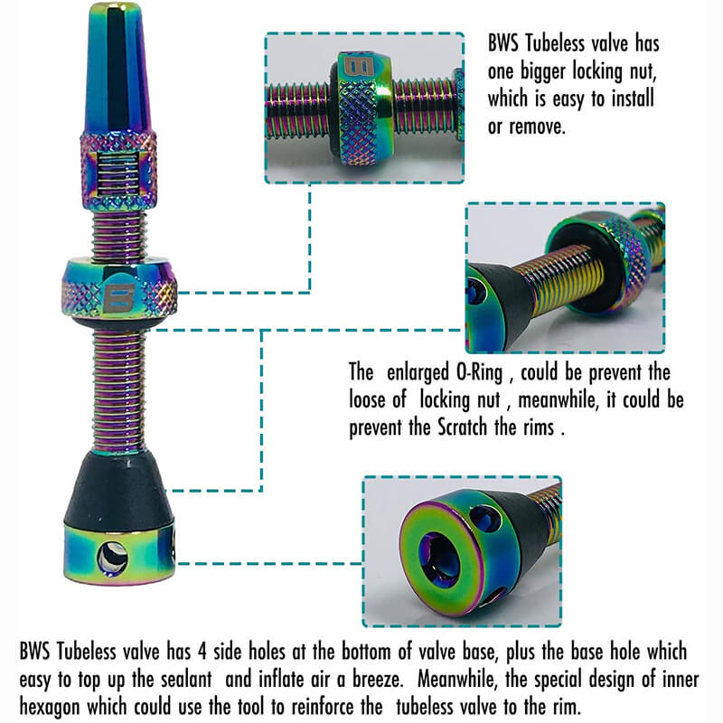 BWSHLF Tubeless Presta Valve Kit-Neon