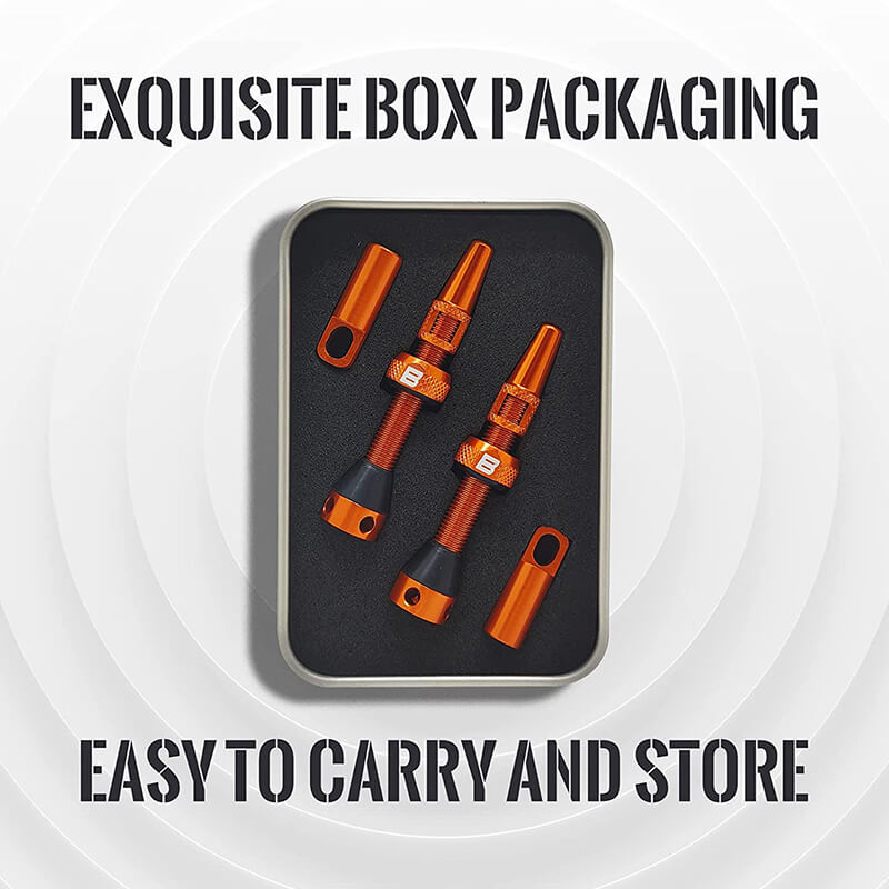 BWSHLF Tubeless Presta Valve Kit-Orange