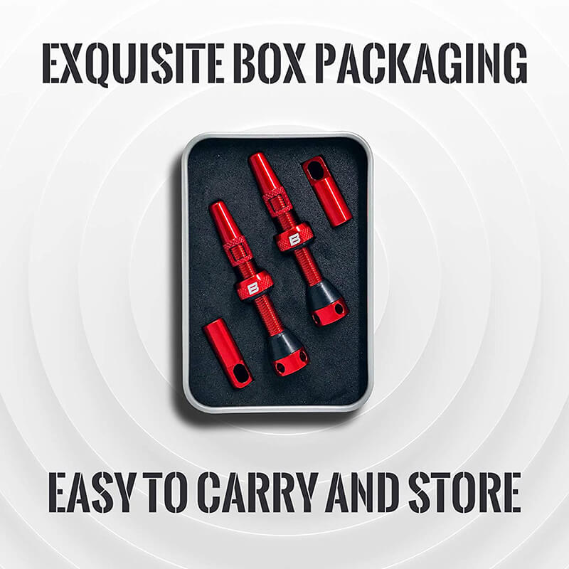 BWSHLF Tubeless Presta Valve Kit-Red