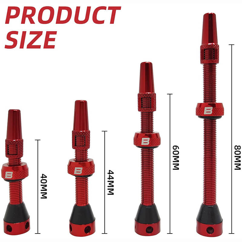 BWSHLF Tubeless Presta Valve Kit-Red